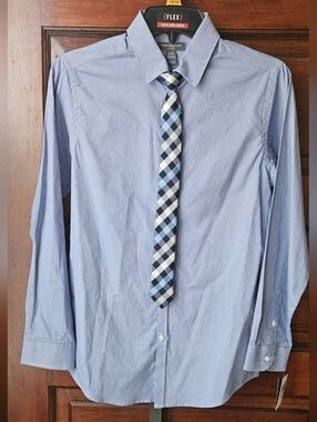 NWT, L, 14/16, Van Heusen, Button Up With Tie